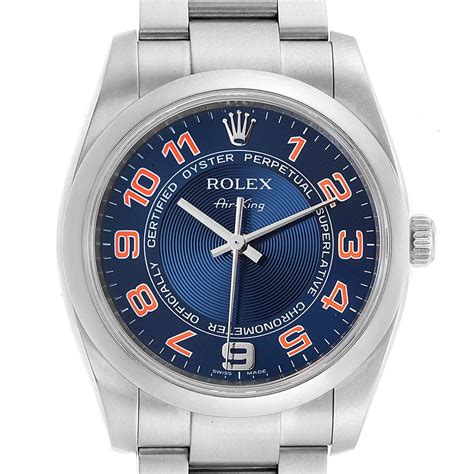 rolex air king blue dial for sale|rolex air king price chart.